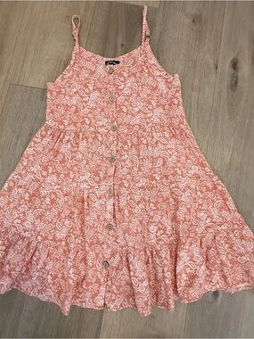 Cat & Jack Dress Girls Large (10/12) Strapless Paisley Pink Flowers Maxi Sun